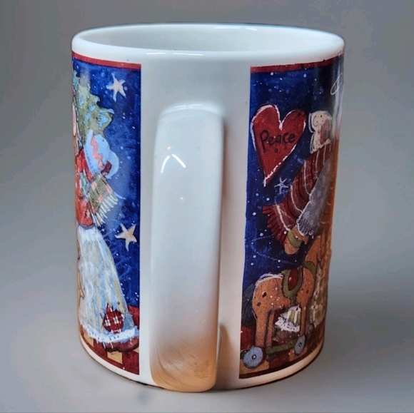 Susan Winget Angel Tots Christmas Mug CIC Folk Art Angels Bears Holiday - Picture 7 of 9